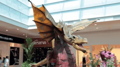 O mundo mágico dos dragões no Parque D. Pedro Shopping