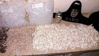 Drogas e materiais para preparo de entorpecentes são localizados pela Romu