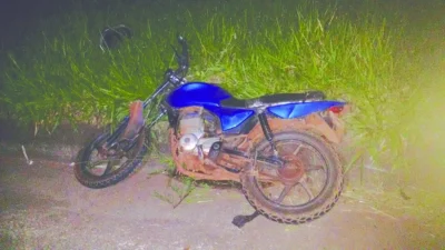 Motocicleta é encontrada abandonada às margens de rodovia