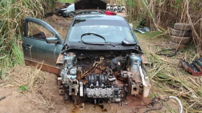 Desmanche de carros, no meio do canavial, é estourado pela PM