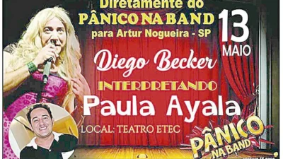 Humorista do ‘Pânico na Band’ se apresenta em Artur Nogueira