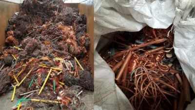 Operação encontra depósito de recicláveis acusado de receptação de fios de cobre