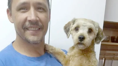 Edson Carlos Santos e seu xodó Baruk