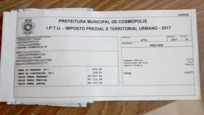 Carnês para pagamento do IPTU devem ser entregues em janeiro