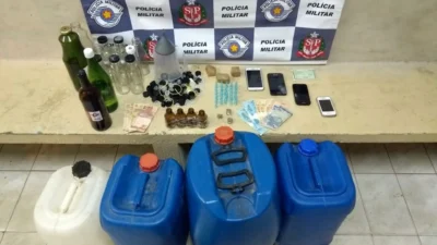 Polícia Militar localiza quase cem litros de lança-perfume