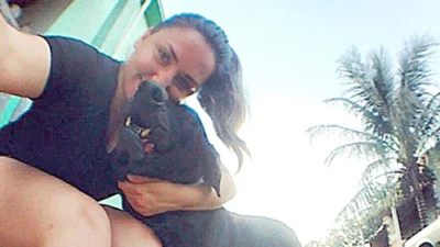 Carla e seu xodó Preta