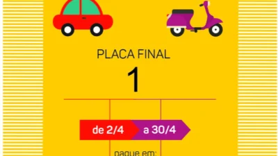 Termina dia 30 de abril prazo para licenciar veículo com placa terminada em 1