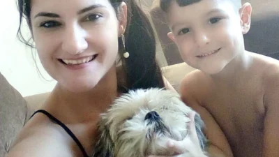 Luciana e Guilherme Barrichello e seu xodó Bolota