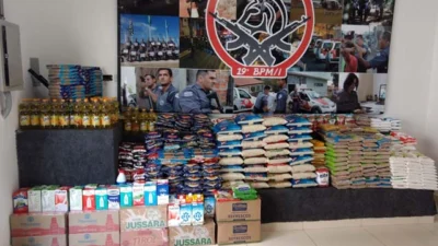 Evento da Polícia Militar arrecada mais de meia tonelada de alimentos para doação
