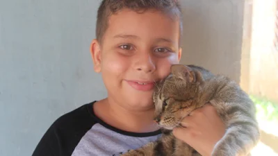 João Vitor e seu xodó Gordo