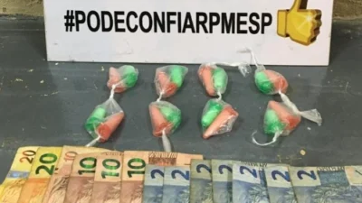 Casal é flagrado com drogas e preso em flagrante pela PM