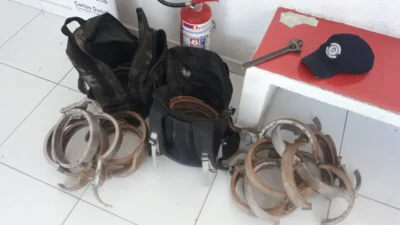 Polícia Municipal flagra bando furtando peças de alumínio em área rural