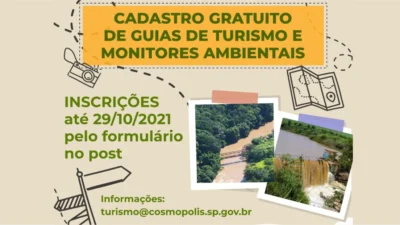 Setor de Turismo faz cadastro para guias de turismo e monitores ambientais
