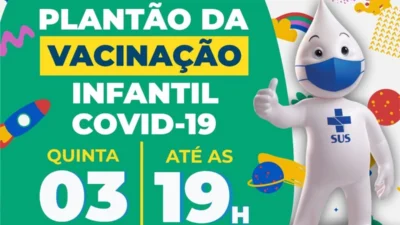 Plantão de Vacinação Infantil contra COVID-19 acontece nesta quinta-feira (03)