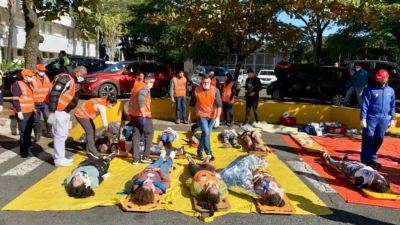 Defesa Civil de Cosmópolis participa de simulado de atendimento e combate a incêndio em Limeira
