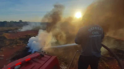 Grandes incêndios continuam mobilizando trabalho da Defesa Civil de Cosmópolis