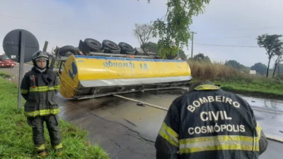 Colisão frontal entre caminhão e carro bloqueia trânsito na SP 133