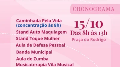 No próximo sábado (15), tem ‘Outubro Rosa’ na Praça