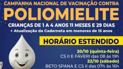 Cosmópolis intensifica as vacinações contra Poliomielite