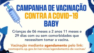 Saúde realiza agendamento e cadastro para vacinas COVID-19 Baby