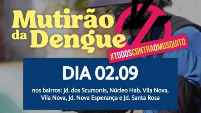 Agentes de combate contra a Dengue farão visitas neste sábado (02)