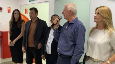 Entrevista com Sr. Grimaldo, Daniel e Dr. Maurício na inauguração do Pronto Socorro da Santa Casa de Cosmópolis