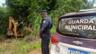 Guarda Municipal localiza uma das máquinas roubadas em canteiro de obras
