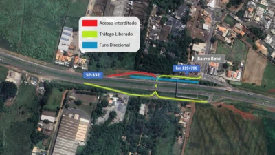 Alça de saída de Betel, em Paulínia, interditada neste sábado (20/4) para obras da Comgás
