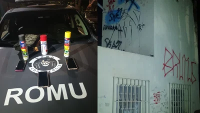 Guarda Municipal de Cosmópolis detém indivíduos acusados de pichação na “Praça Do Rodrigo”