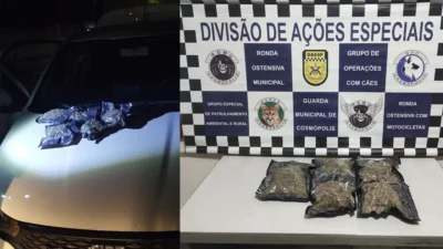 Guarda Municipal faz grande apreensão de maconha e veículo suspeito