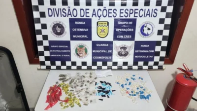 Guarda Municipal de Cosmópolis prende homem com grande quantidade de drogas