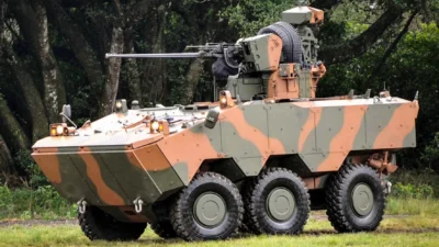 Veículo Militar Guarani poderá ser visitado nesta quinta-feira no Ginásio de Esportes