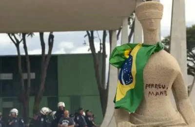 Maioria da 1ª Turma do STF vota para tornar ré, mulher que pichou estátua do Supremo