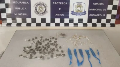 Guarda Municipal localiza 115 entorpecentes ao lado de alambrado