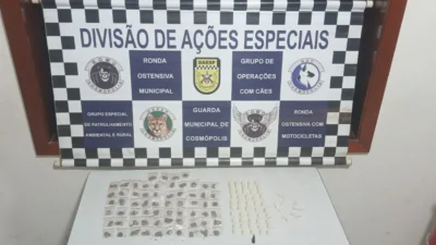 Drogas são encontradas escondidas entre blocos em condomínio