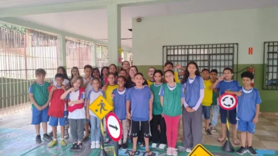 Semana do Trânsito envolve alunos da EMEB Professor Felício Marmo em atividades educativas