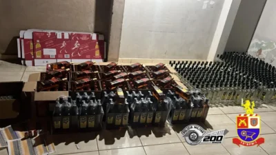 Polícia Militar estoura depósito clandestino garrafas de uísque falsificado em Cosmópolis