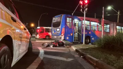 Moto colide com ônibus do BRT e garupa morre atropelado em Campinas