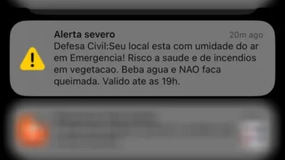 Defesa Civil alerta para risco devido à baixa umidade em Cosmópolis