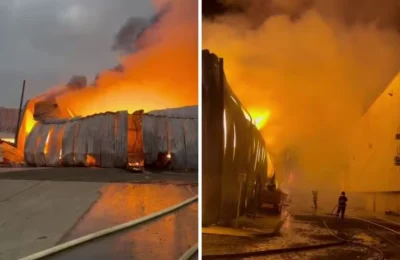 Bombeiros de quatro cidades no interior de SP se mobilizam para controlar Incêndio em fábrica de produtos para pets