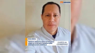 Prefeito Júnior Felisbino se pronuncia sobre falta de água e anuncia ações emergenciais em Cosmópolis