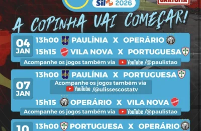 Copinha SIL 2026 começa em Paulínia com jogos gratuitos no Estádio Luís Perissinotto