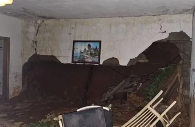 Casa atingida por deslizamento de terra deixa uma pessoa ferida em Jaguariúna