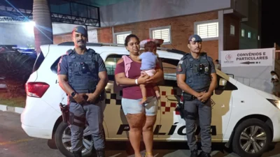 Polícia Militar salva bebê após desengasgamento de criança em Cosmópolis