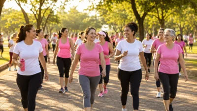 Caminhada promove prevenção e exames gratuitos para mulheres