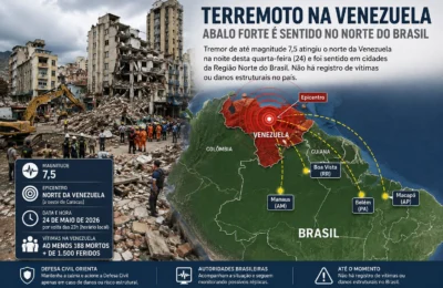 Terremotos na Venezuela são sentidos em cidades do Norte do Brasil