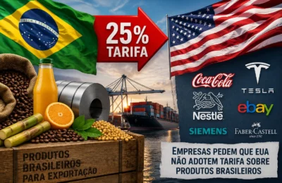 Empresas dos EUA pressionam contra tarifa de 25% sobre produtos brasileiros